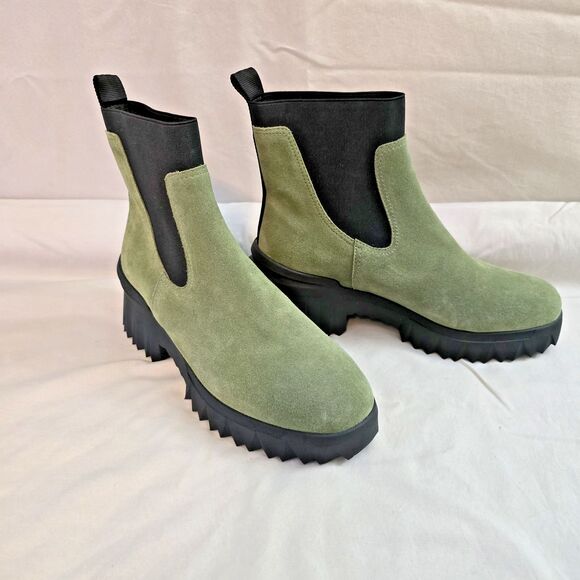 Nurture Suede Rebalance Denali Women’s Size 8 Lug Sole Platform Green Low Boot - Picture 1 of 11